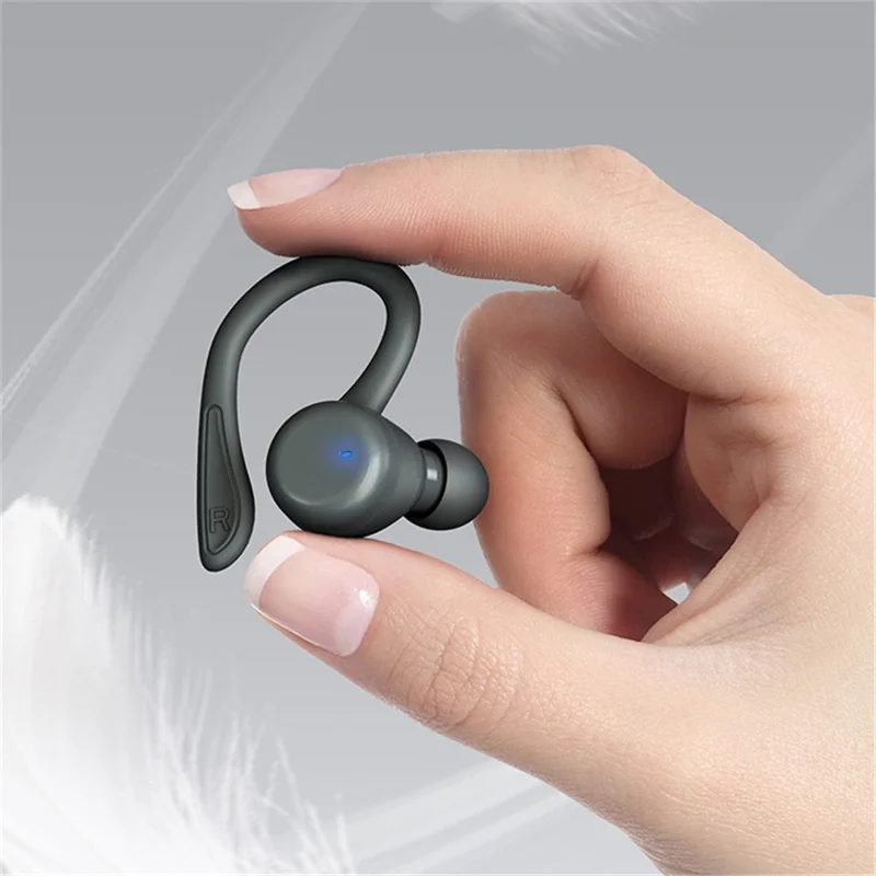 T40 Ear Hook Wireless Earphone IPX6 Waterproof Hands-free Touch Control Bending Sports Earbuds - Blue