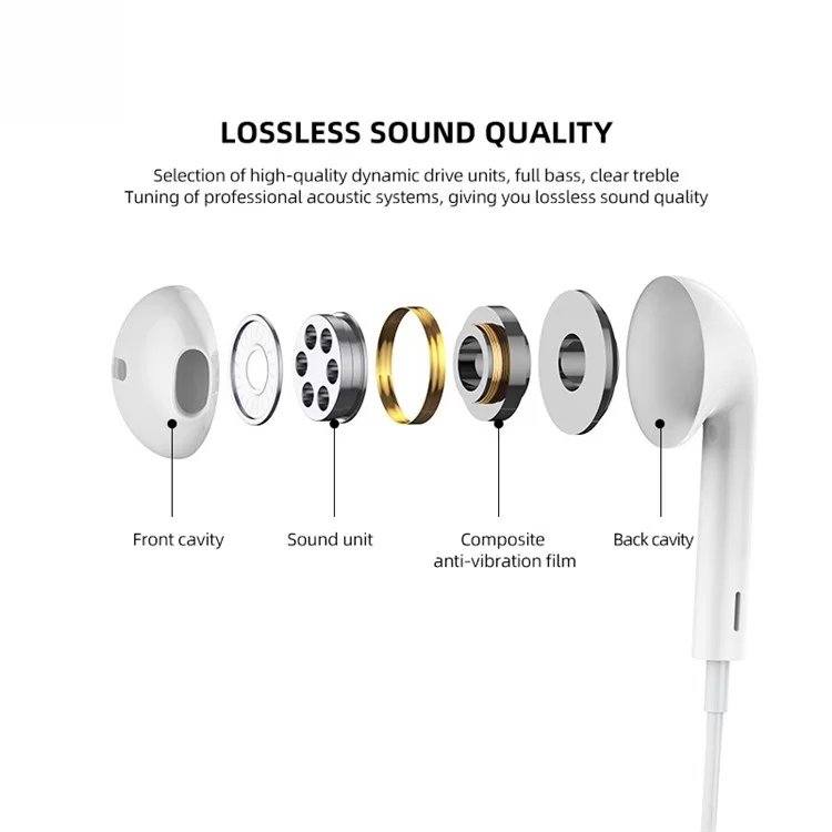 ZUZG ZE-E31S Digital Type-C Wired Headset Stereo Corded Earbuds Music Headphones with HD Microphone