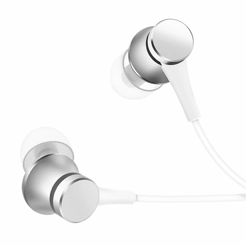 XIAOM In-Ear Wired Headphones 1.25m Cabled Earphones Lightweight Headset 3.5mm Earbuds (Global Version) - Silver