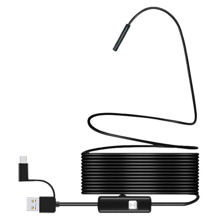 3.5m Flexible Wire Endoscope 7mm Camera Industrial Borescope for Type-C+USB+Micro USB OTG cell Phones