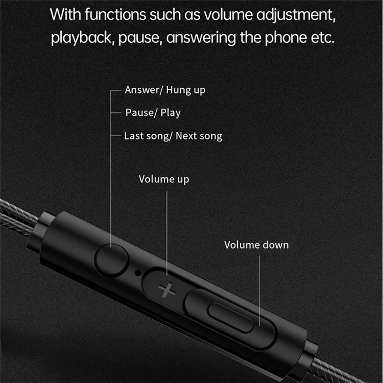 DEVIA Smart Series EM009 Doppelte Schwingspule Verdrahteter Kopfhörer 3,5 mm Kabelsteuerung Telefonkopfhörer