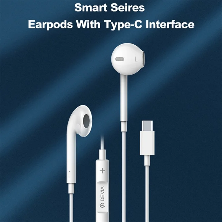 DEVIA Smart Series Type-C Wired Earphone Wire Control Music Calling Headset (Version Numérique)