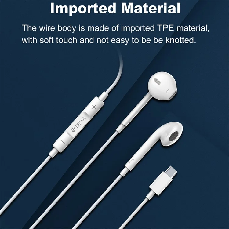 DEVIA Smart Series Type-C Wired Earphone Wire Control Music Calling Headset (Version Numérique)