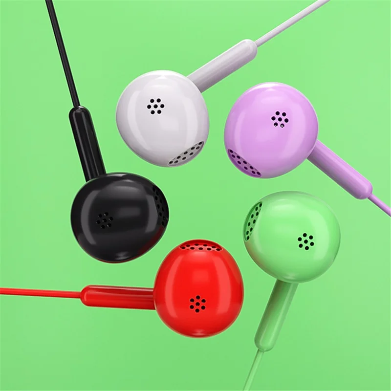 TIANSTON 3.5mm AUX In-Ear Wired Earphone Headphone with Microphone - Red