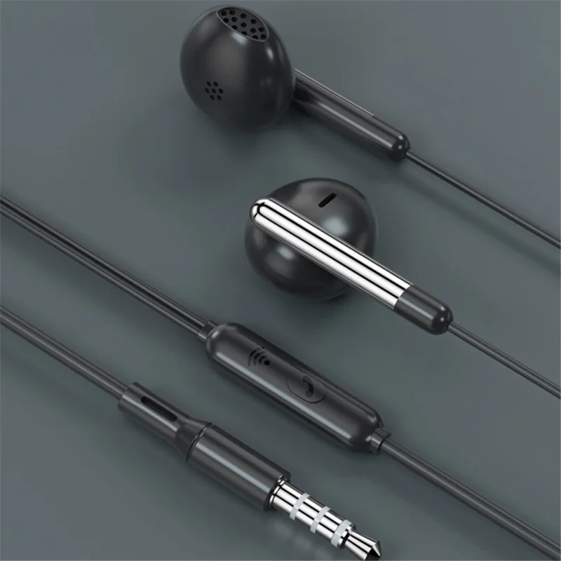 TIANSTON 3,5 mm AUX Écouteurs filaires intra-auriculaires avec microphone - Noir