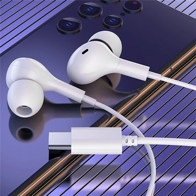 CELEBRAT D13 Type-C Wired Earphone Digital Decoding Stereo Music Headset with Mic - Black