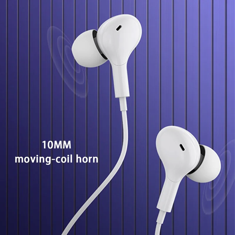 CELEBRAT D13 Type-C Wired Earphone Digital Decoding Stereo Music Headset with Mic - White
