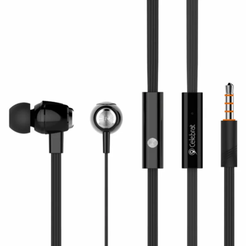 Celebrat G9 3.5 mm Wired Inur-earphone Wire Control Música Música Auriculares - Negro