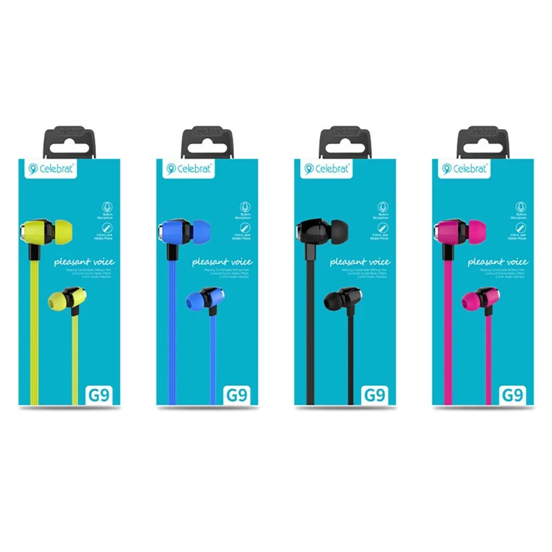 Celebrat G9 3.5 mm Wired Inur-earphone Wire Control Música Música Auriculares - Negro