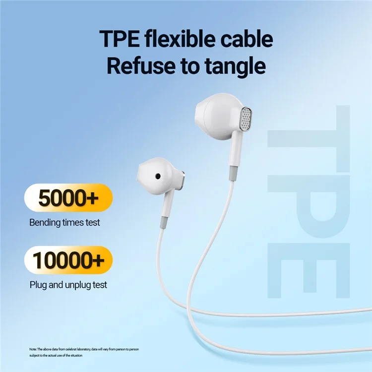 CELEBRAT D12 Écouteurs filaires Type-C Stéréo Hi-Fi Casque pour Téléphone - Noir 