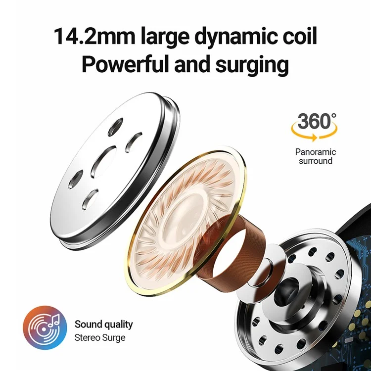CELEBRAT D14 Metal Shell Type-C Wired Earphone Stereo Phone Music Headset - Rojo