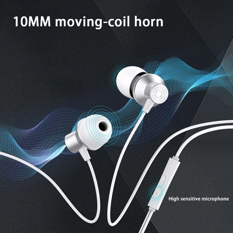 CELEBRAT D15 Type-C Wired Earphone Stereo Wire Control Phone Music Headset - Red