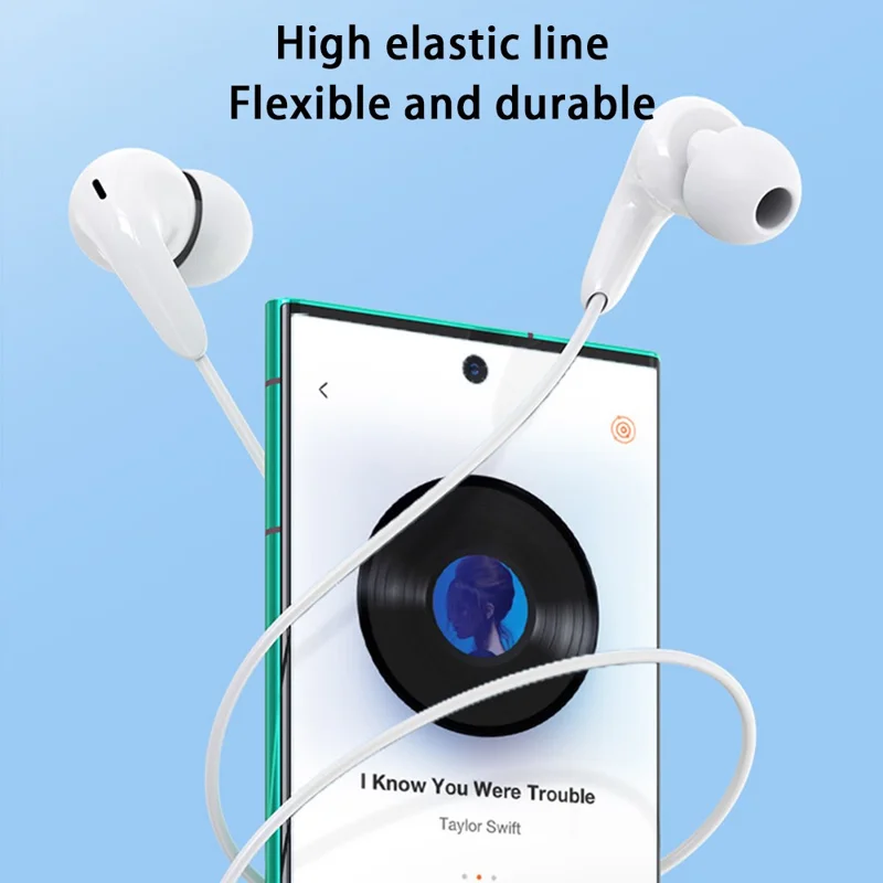 CELEBRAT G26 3.5 مم سماعة أذن داخل الأذن مع تحكم سلكي وسماعة رأس للموسيقى والمكالمات - أبيض