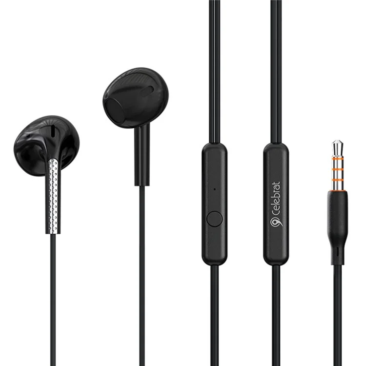 CELEBRAT G28 Écouteurs stéréo filaires 3,5 mm Contrôle du fil Casque de téléphone - Noir
