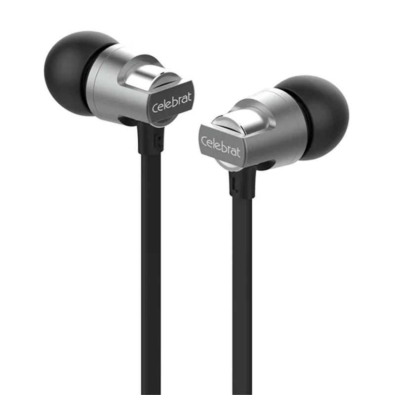 CELEBRAT C8 Earphone Universal 3.5mm Plug Wired Control Headset for Phone Computer - Grey