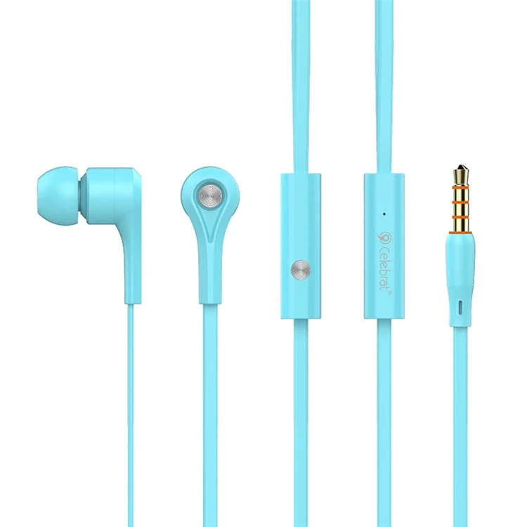 Celebrat D3 3,5 mm Plug in Ear Ear Earphones Controle de Fones de Ouvido Estéreo - Azul