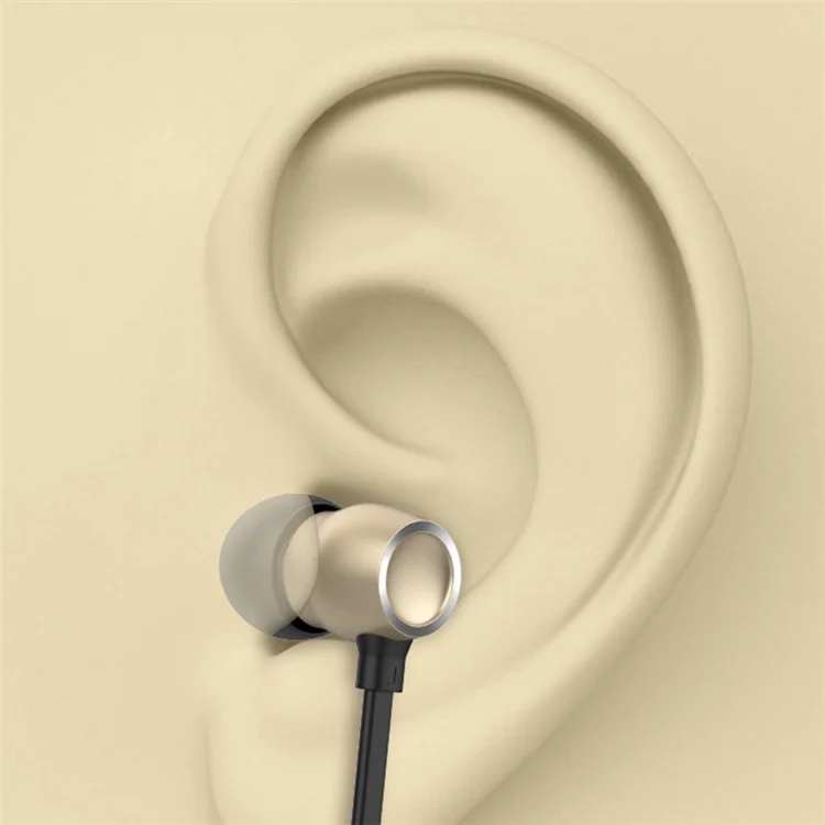 CELEBRAT G10 3,5 mm Fio de Controle Fone de Ouvido de Metal Intra-auricular Estéreo Música Chamando Headset - Champagne Gold