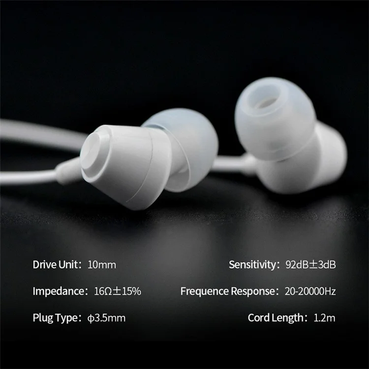CELEBRAT G4 3,5 mm AUX Cablato Bass Sound Auricolare In-Ear Cuffia - Bianco