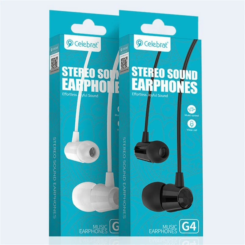 CELEBRAT G4 3.5mm AUX Wired Bass Sound Earphone In-Ear Headset - Black