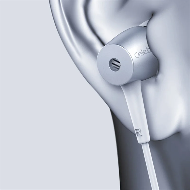 CELEBRAT G1 3.5mm Wired Headphone Metal Earphone Stereo Sound Headset - Black
