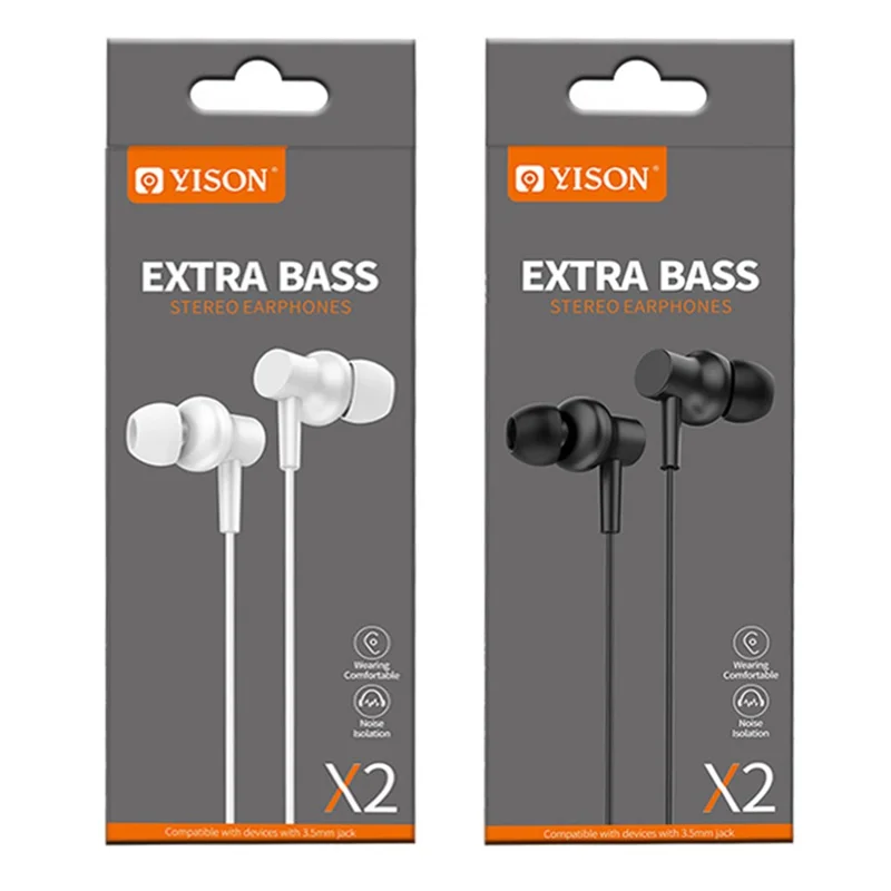 Casque filaire stéréo avec microphone YISON X2 3,5 mm - Noir