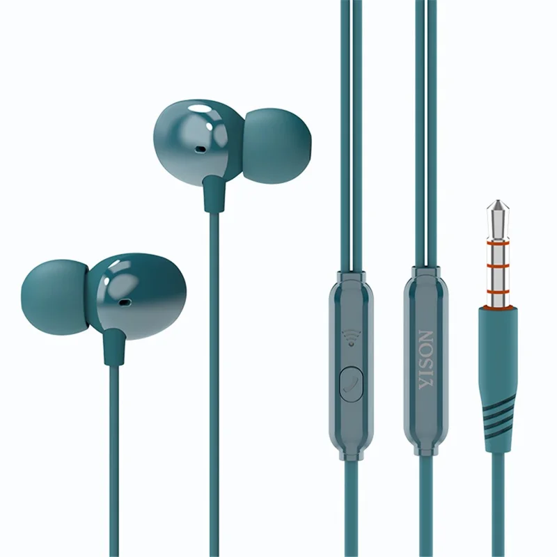 YISON X5 In-Ear Headphones with 3.5mm Plug, Enhanced Bass for Android Phones - Cyan