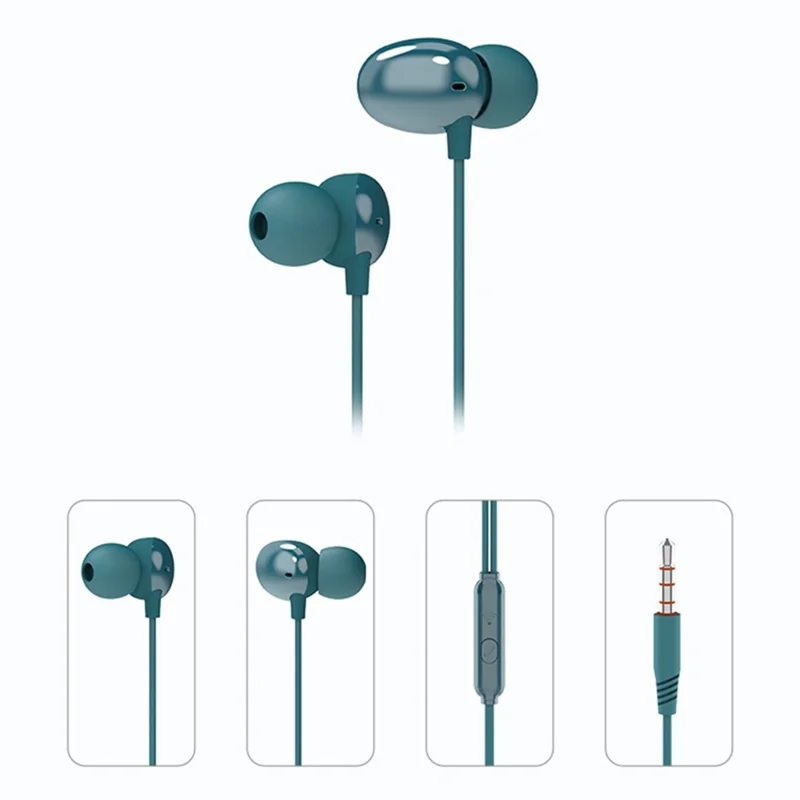 YISON X5 In-Ear Headphones with 3.5mm Plug, Enhanced Bass for Android Phones - Cyan
