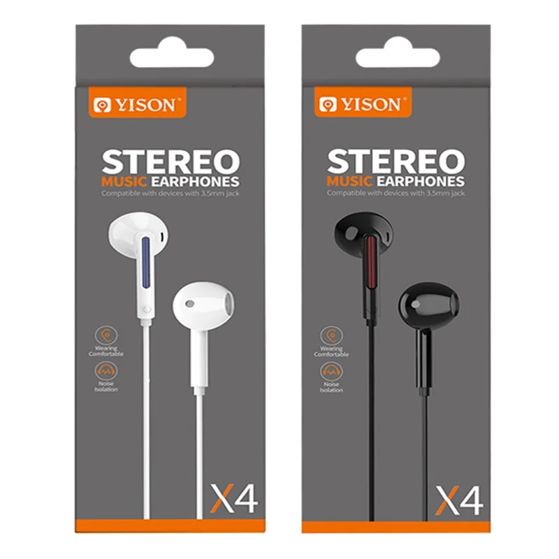 YISON X4 Koperen Ring In-ear Headset met Bediening op de Kabel 3,5 mm Plug - Zwart