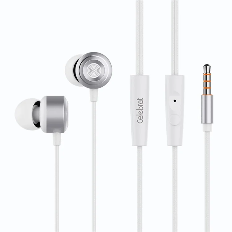 CELEBRAT G18 Auriculares Intraurales con Cable Metálicos 3.5mm Conector - Blanco