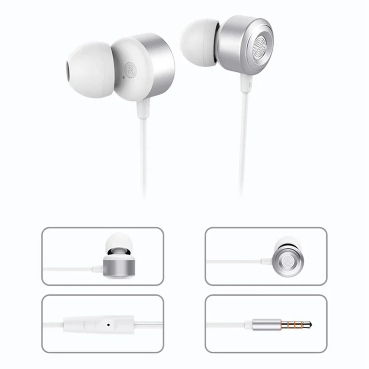 CELEBRAT G18 Auriculares Intraurales con Cable Metálicos 3.5mm Conector - Blanco