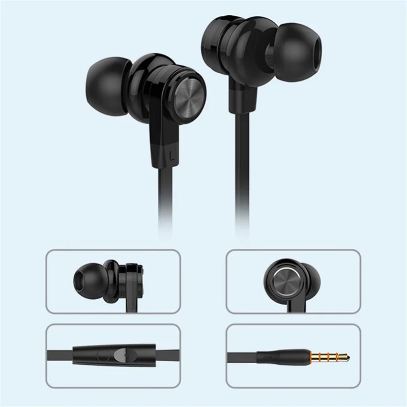 CELEBRAT D9 In-Ear Wired Headphones with 3.5mm Connector - Black