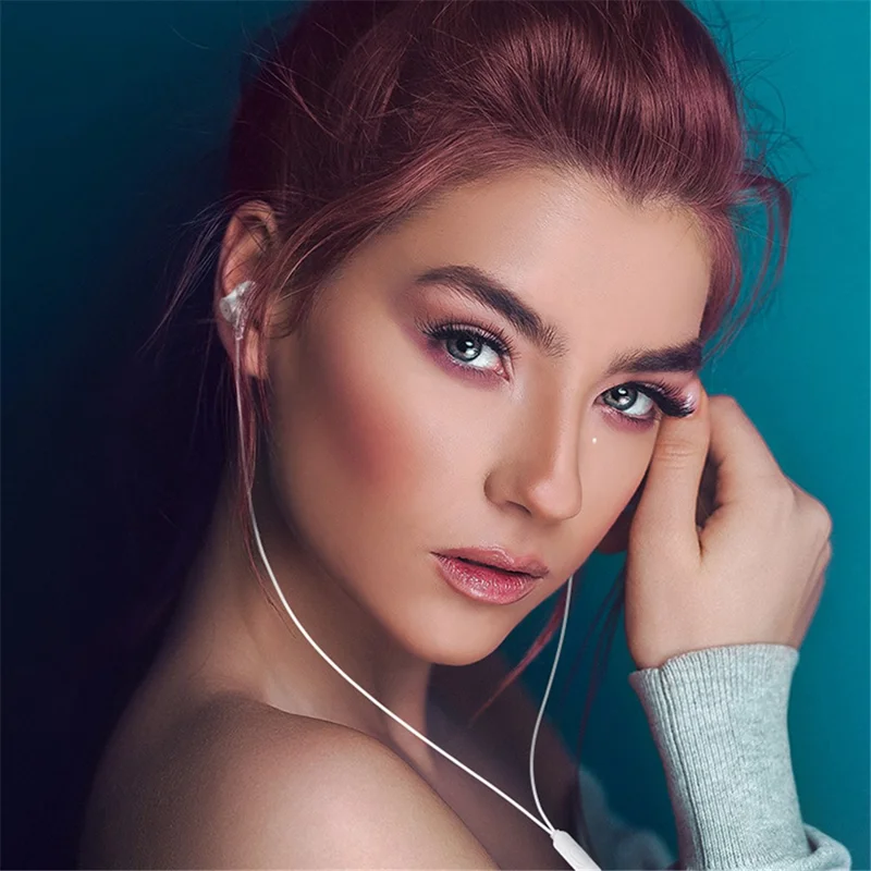 CELEBRAT D11 3,5 mm stereo huvudtelefoner med kabelkontroll, hörlurar, öronproppar - Vit