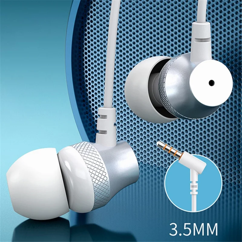 CELEBRAT D11 3,5 mm stereo huvudtelefoner med kabelkontroll, hörlurar, öronproppar - Vit