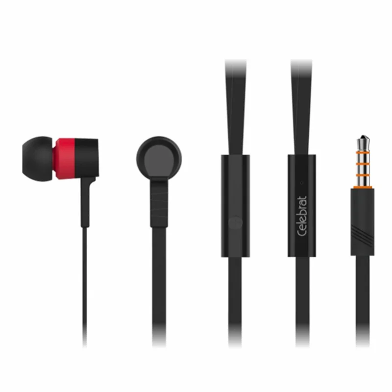 CELEBRAT D2 Universal 3.5mm Wired In-ear Headphones for PC / Mobile Phone / MP3 - Red