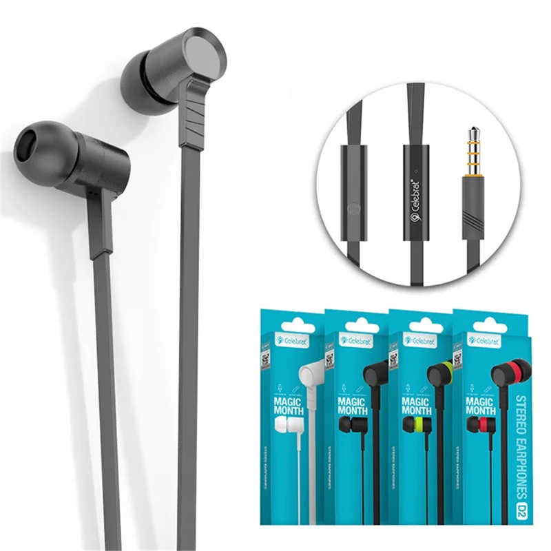 CELEBRAT D2 Universal 3.5mm Wired In-ear Headphones for PC / Mobile Phone / MP3 - Red