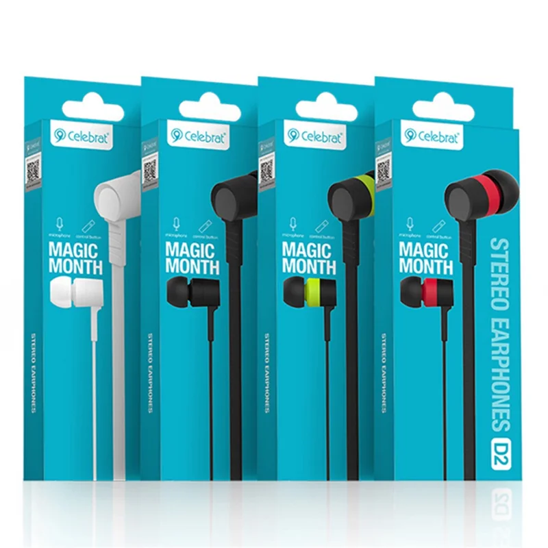 CELEBRAT D2 Universal 3.5mm Wired In-ear Headphones for PC / Mobile Phone / MP3 - Red