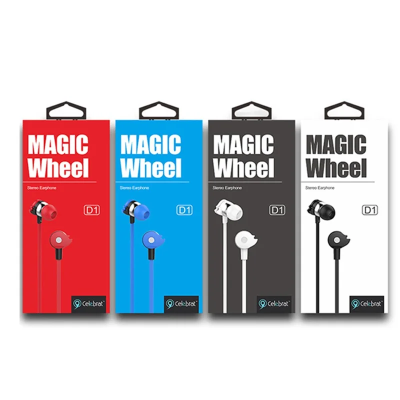 CELEBRAT D1 Stereo Sound 3.5mm Wired Earphones for PC / Mobile Phone / MP3 - White