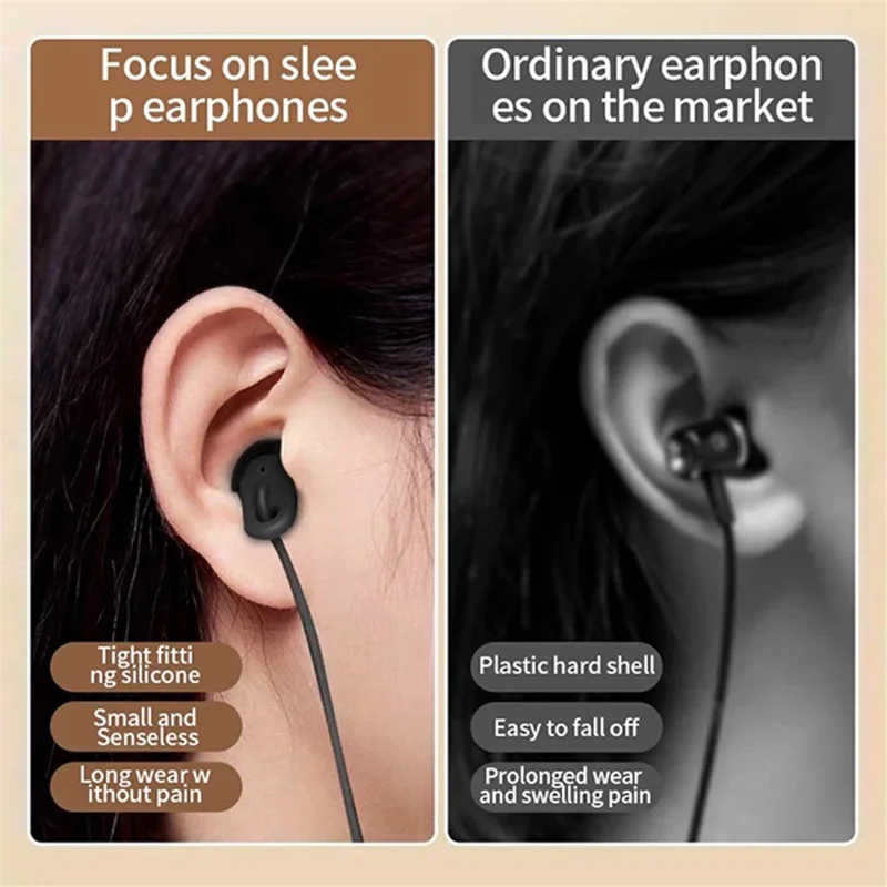 SM02 Type-C Kabelgebundenes Stereo-Headset In-Ear-Kopfhörer Schlaf-Schallschutz-Ohrhörer - Weiß