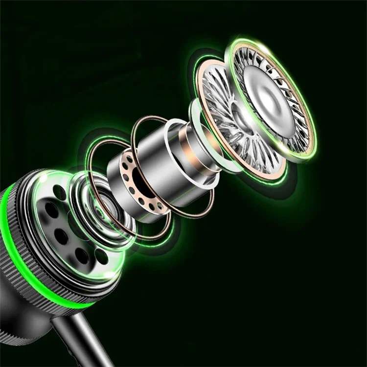 P08 Angled 3.5mm Wired Gaming Headphone Volume Control In-Earbud Earphone - Green