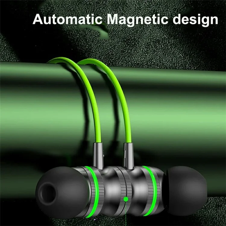 Auriculares alámbricos tipo codo con conector Type-C y micrófono P08 Auriculares de juego magnéticos intrauditivos - Verde