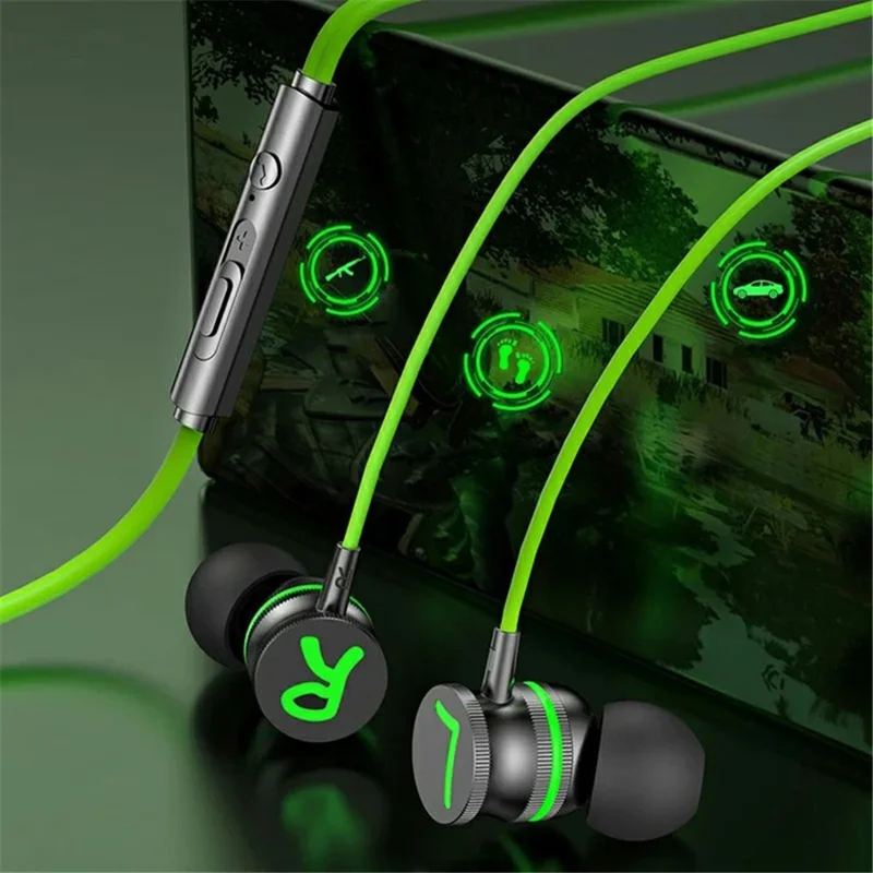 P08 Elbow Type-C Wired Earphones with Mic Magnetic In-ear Gaming Headphones - Red