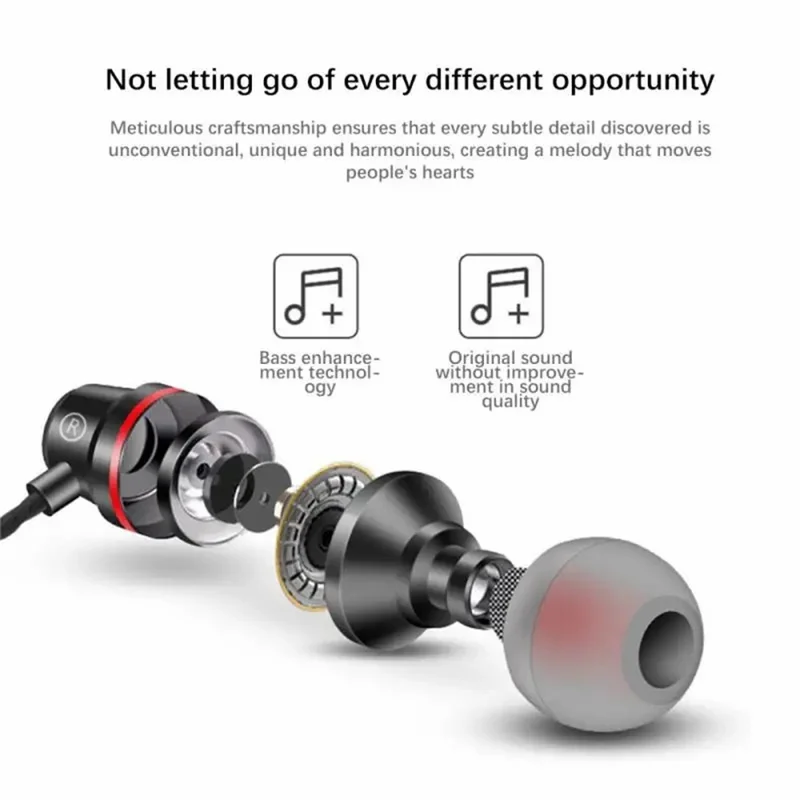 3.5mm In-Ear Metal Bass Sound Earbud Music Headphone with Wired Volume Control - Silver