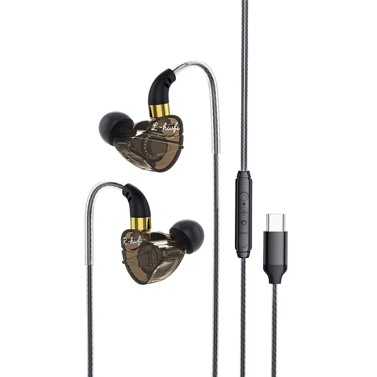 ESSAGER 1.2m Type-C Plug In-ear Headphones Sports Inline Control Earphones