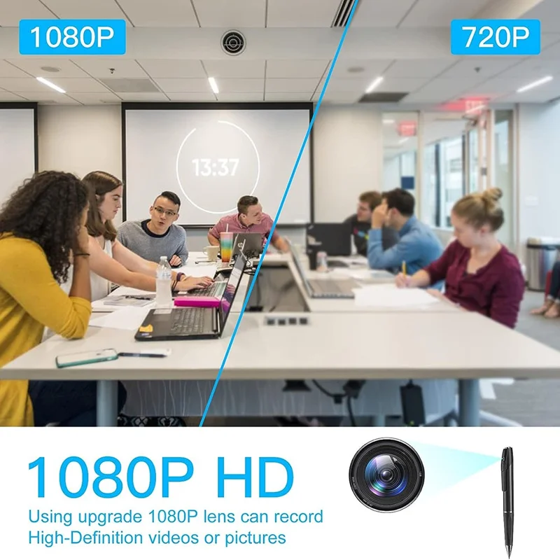 BE08 Versteckte Stiftkamera 1080P HD Spy Camera Video für die Bürosicherheit, Geschäftstreffen