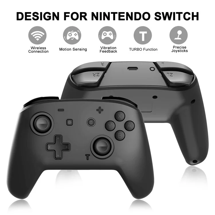 YS06 Wireless Bluetooth-compatible Gamepad Game Vibration Joysticks Controller for Nintendo Switch Pro/Lite  - All Black