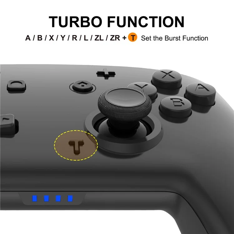 YS06 Wireless Bluetooth-compatible Gamepad Game Vibration Joysticks Controller for Nintendo Switch Pro/Lite  - All Black