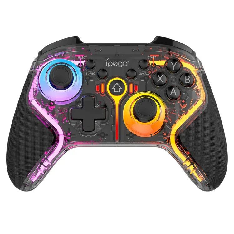 IPEGA PG-9666 Game Controller RGB Light Bluetooth-compatible Gamepad for Nintendo Switch Phone Computer - Translucent Black