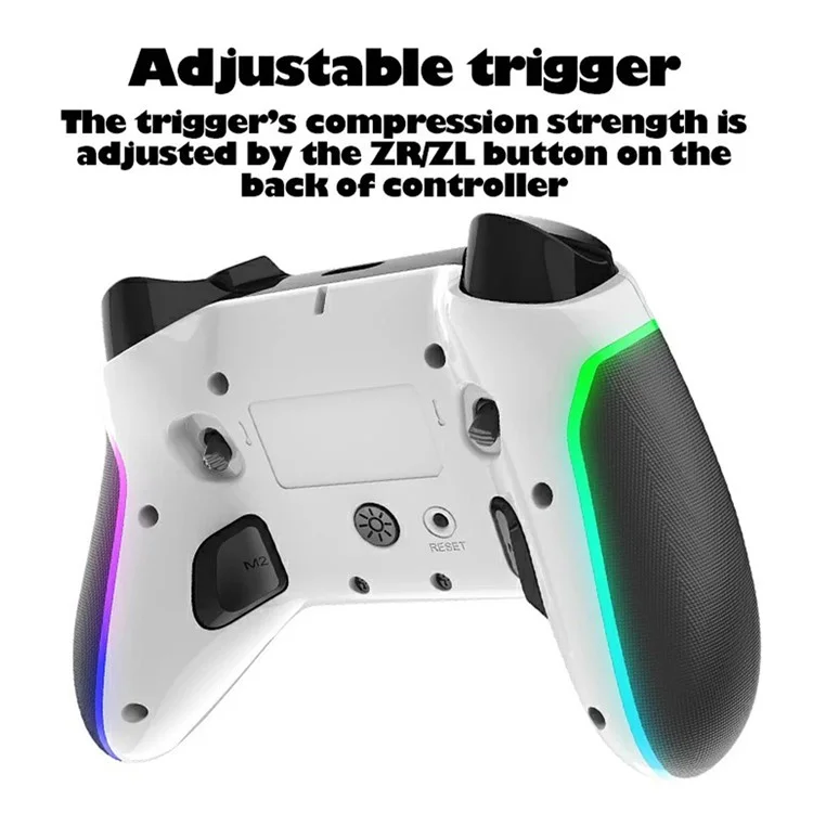 IPEGA PG-9666 Game Controller RGB Light Bluetooth-compatible Gamepad for Nintendo Switch Phone Computer - Translucent Black