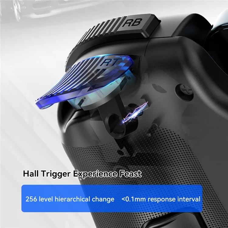 D10 Stretchable Wireless Game Controller Hall-Rocker Handheld Gamepad for Nintendo Switch - Black