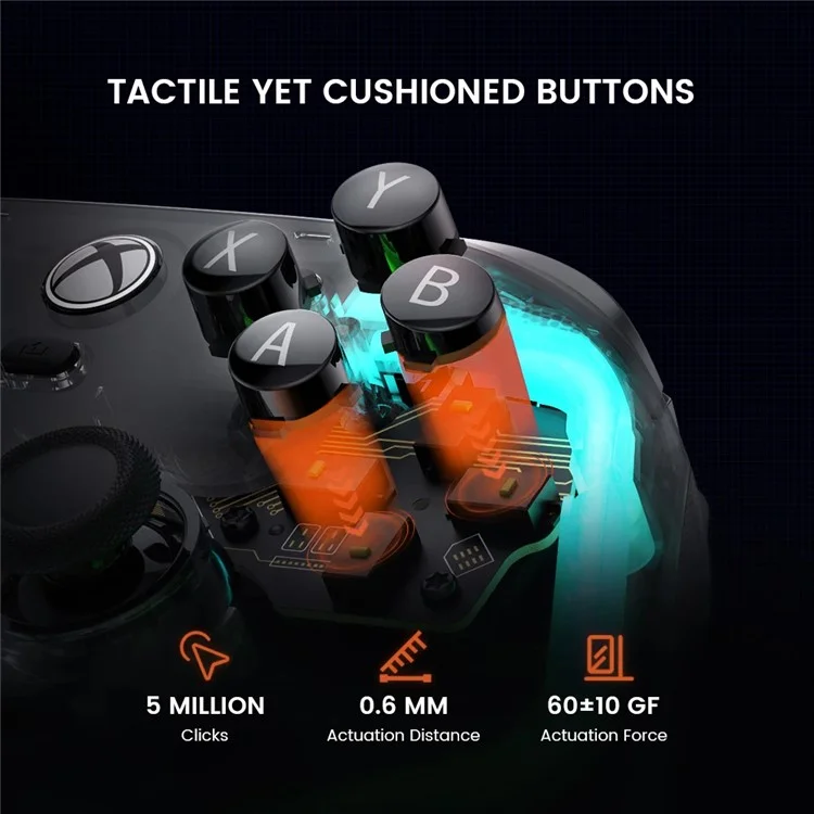 GAMESIR Kaleid para Xbox / Steam / Windows 10 / 11 PC Controlador de Jogo com Fio RGB Light Hall Effect Gamepad